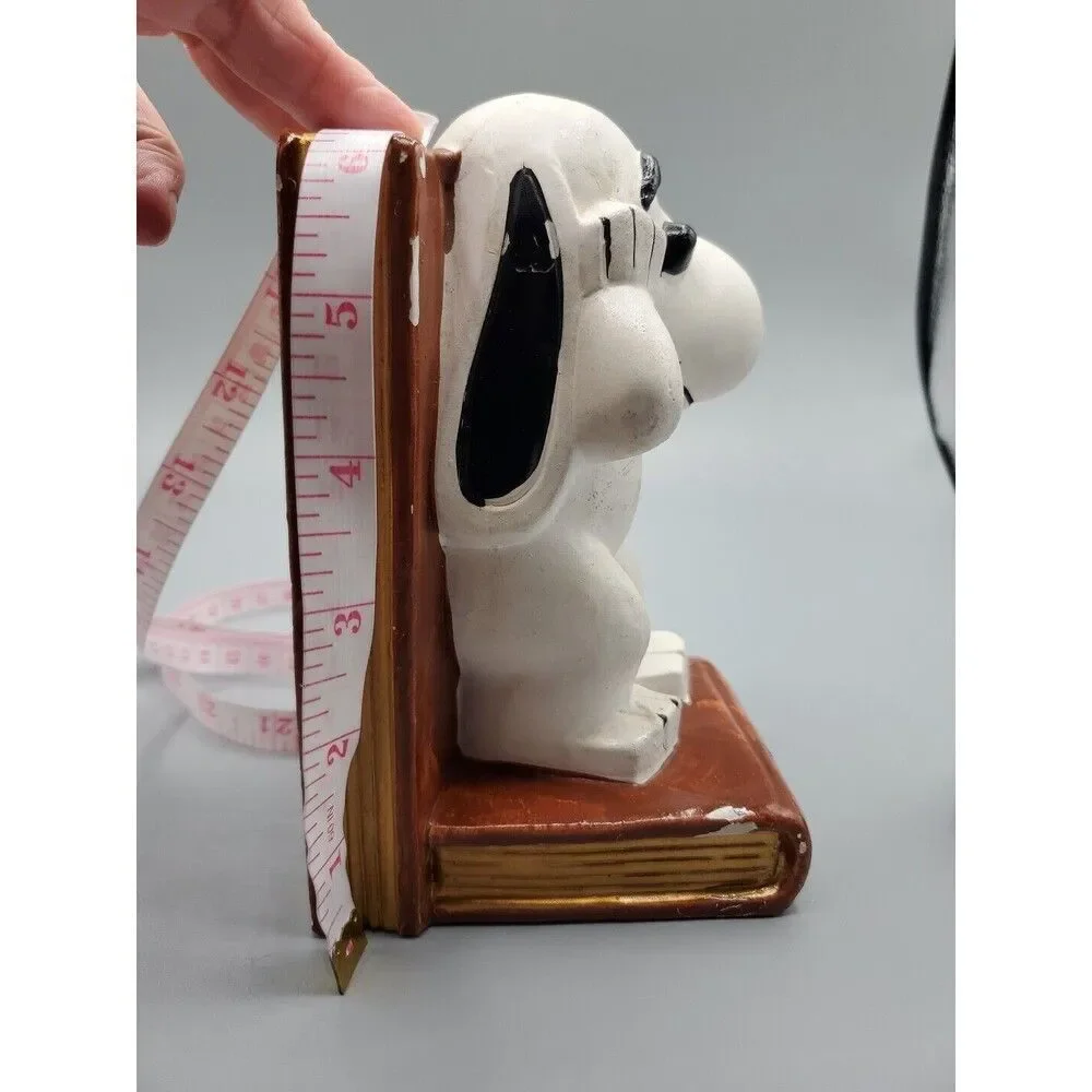 VINTAGE SNOOPY PEANUTS BOOKENDS (2) RARE CERAMIC KIDS ROOM COLLECTOR
